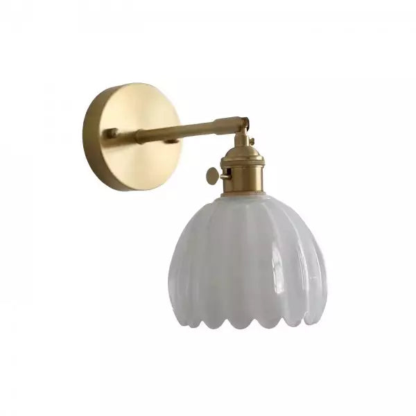 Tulip Glass Wall Light with Vintage Floral Design