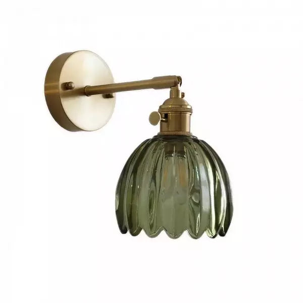 Vintage Glass Tulip Bud Wall Lamp