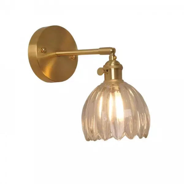 Tulip Glass Wall Light with Vintage Floral Design