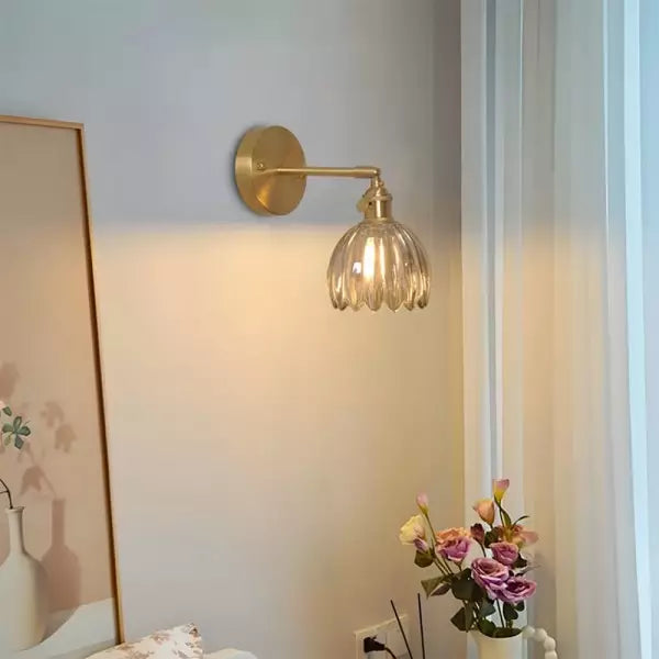 Vintage Glass Tulip Bud Wall Lamp