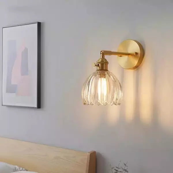 Vintage Glass Tulip Bud Wall Lamp