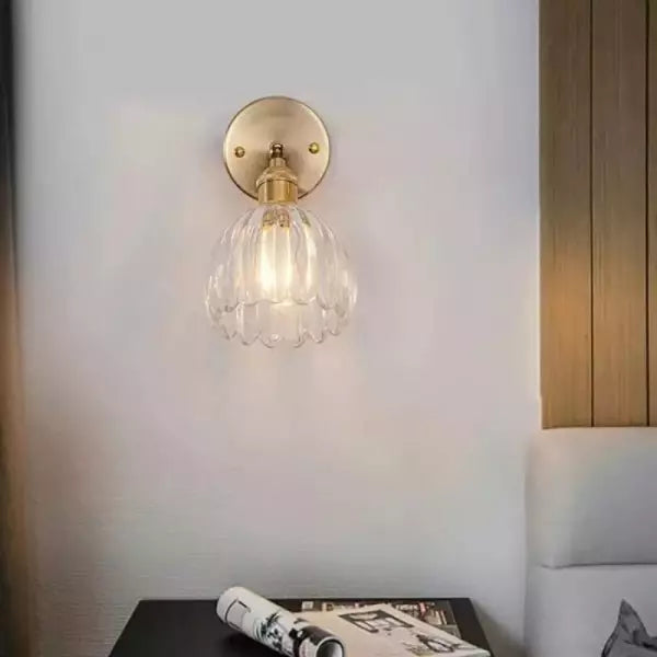 Vintage Glass Tulip Bud Wall Lamp