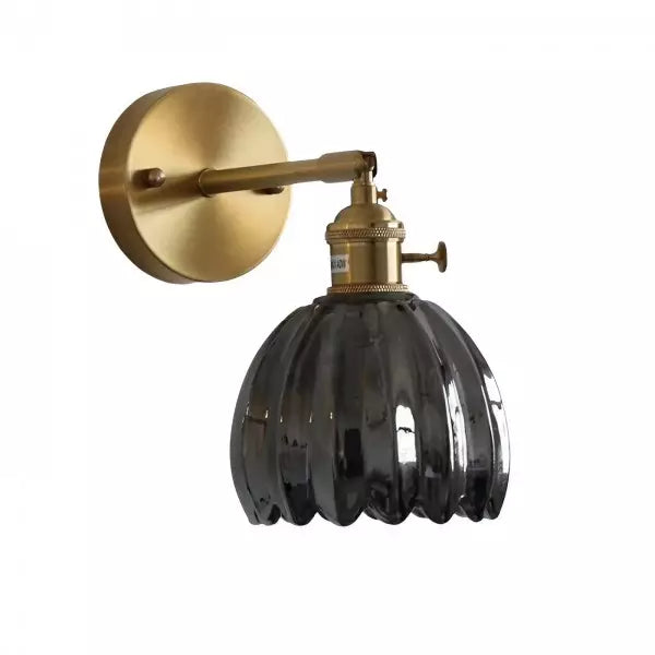 Vintage Glass Tulip Bud Wall Lamp