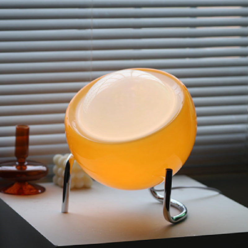 Retro Glass Table Lamp with LED Lighting - Scandinavian Design