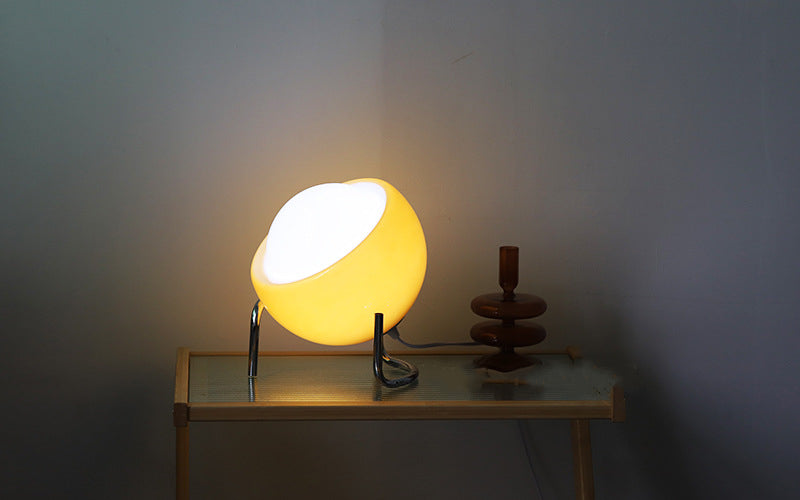 Retro Glass Table Lamp with LED Lighting - Scandinavian Design