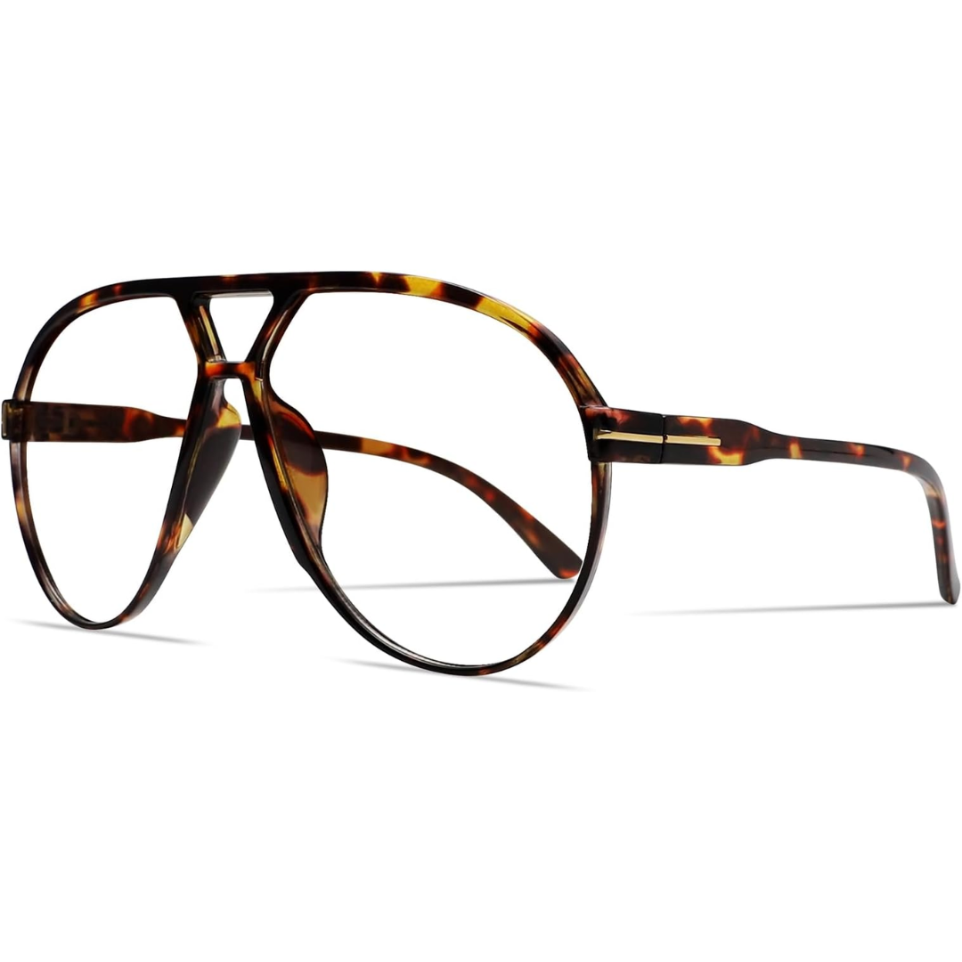 Retro Oversized Square Aviator Sunglasses with UV400 Protection