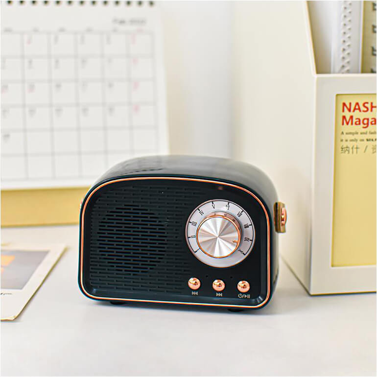 Retro Bluetooth Speaker with 45mm Speaker and 8-Hour Battery Life