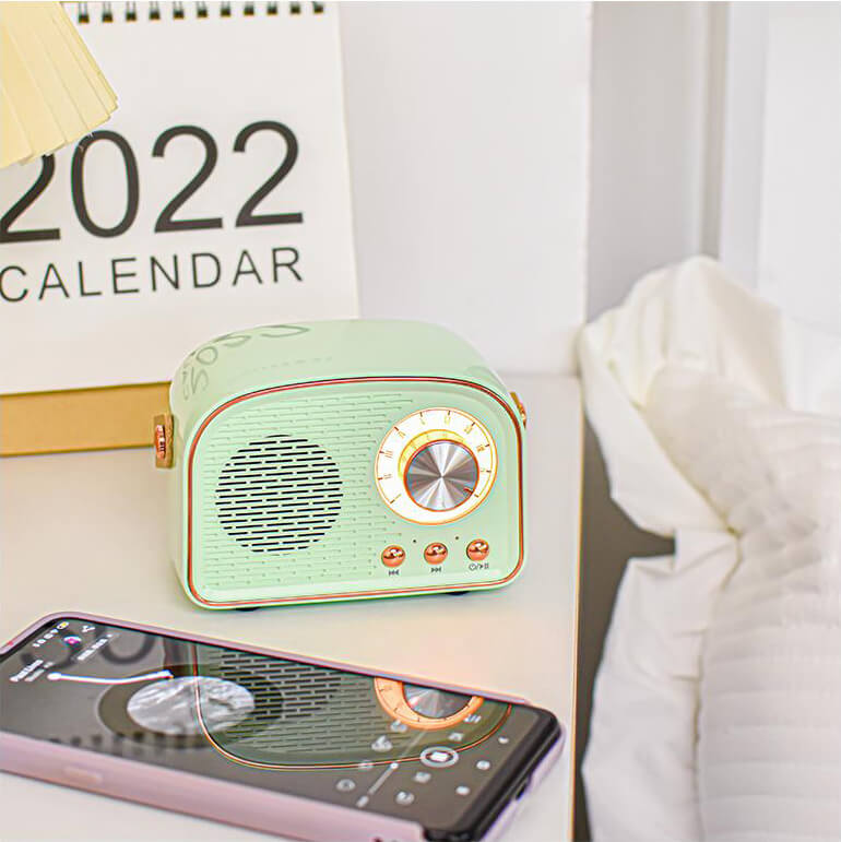 Retro Bluetooth Speaker with 45mm Speaker and 8-Hour Battery Life