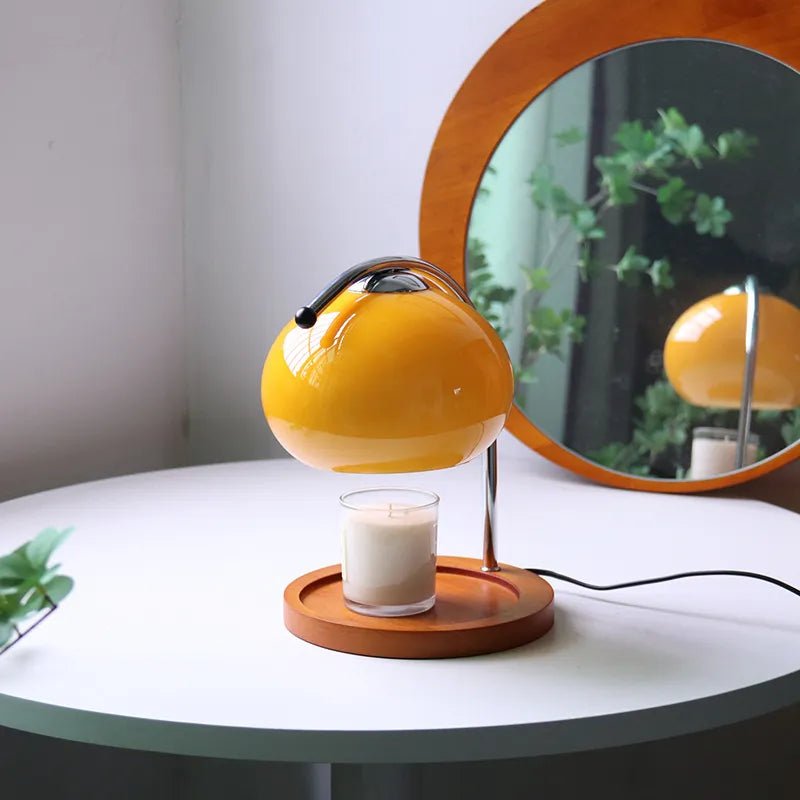 Retro Clear Glass Table Lamp with Dimmable LED and Button Switch