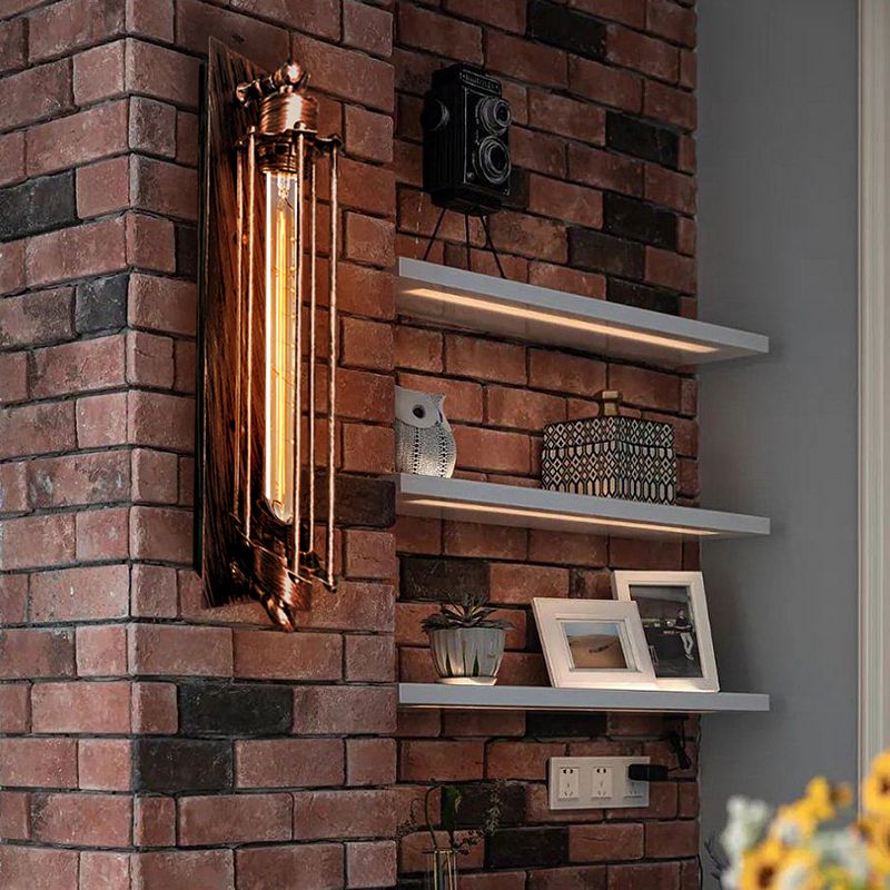 Vintage Vertical Wall Lamp with Adjustable Light