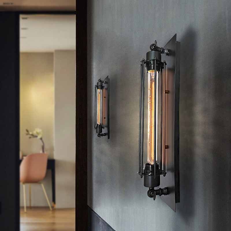 Vintage Vertical Wall Lamp with Adjustable Light