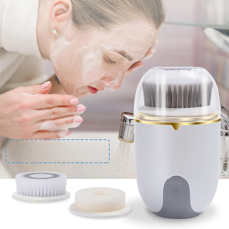 Rechargeable Deep Cleansing Facial Brush with Interchangeable Heads