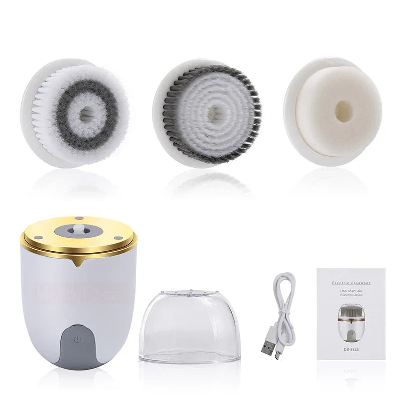 Rechargeable Deep Cleansing Facial Brush with Interchangeable Heads