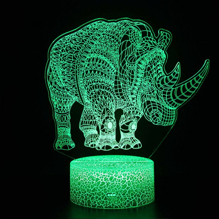 3D Rhinoceros Lamp with Unique Design