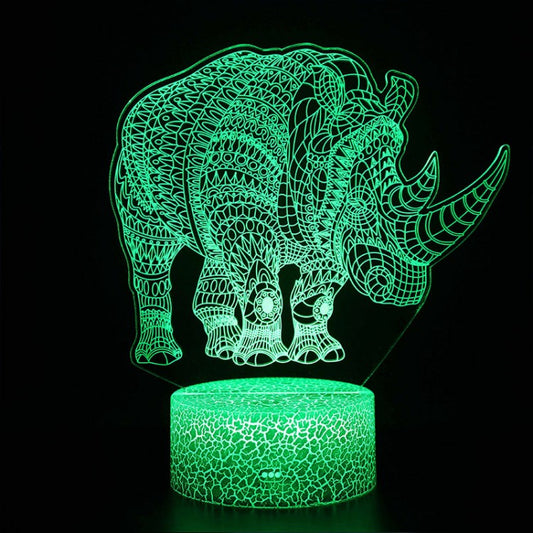 3D Rhinoceros Lamp with Unique Design