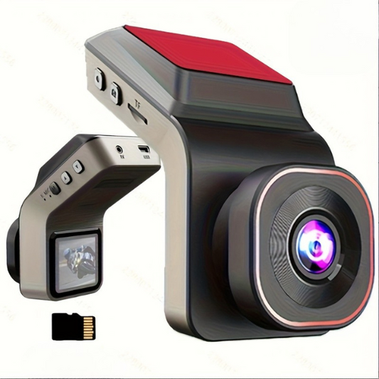 Dual Lens Car Dash Camera with LED Screen and Rechargeable Battery