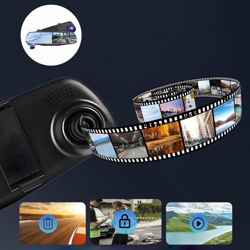 Dual Lens 140° Wide Angle Dashcam with Night Vision