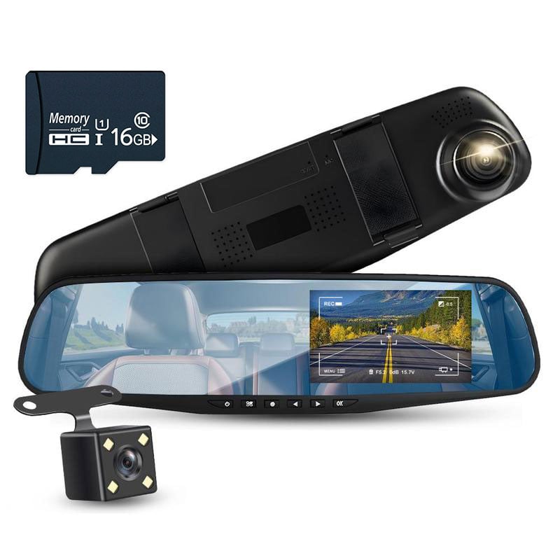 Dual Lens 140° Wide Angle Dashcam with Night Vision