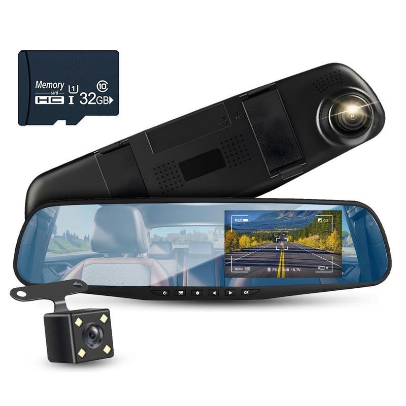 Dual Lens 140° Wide Angle Dashcam with Night Vision