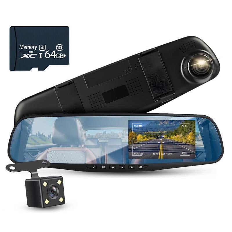 Dual Lens 140° Wide Angle Dashcam with Night Vision