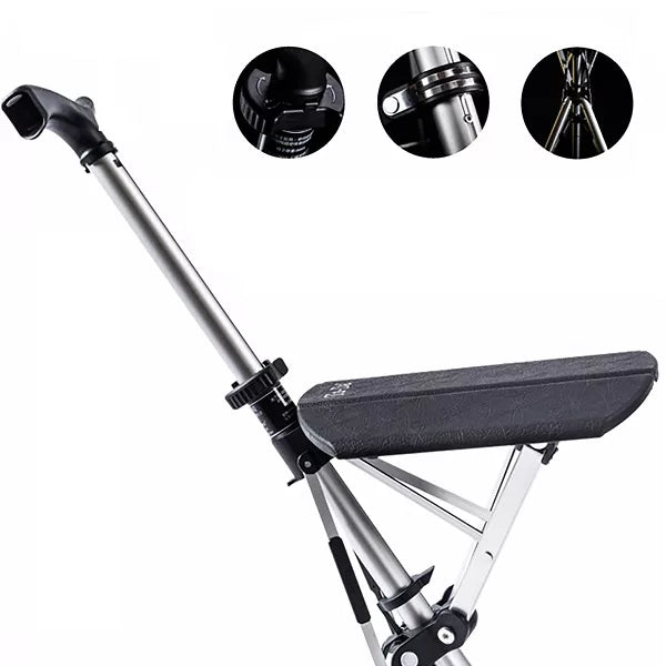 Folding Cane with Integrated Seat for Mobility and Comfort
