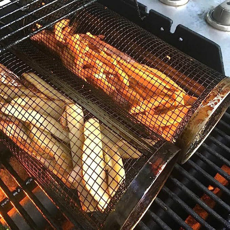 Stainless Steel Grill Basket for Fish, Meat & Vegetables