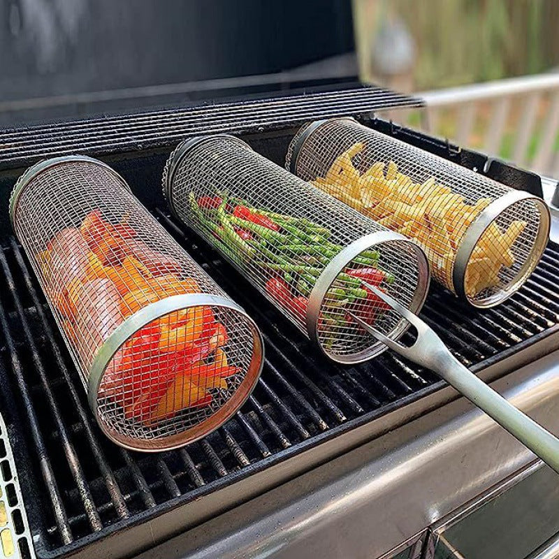 Stainless Steel Grill Basket for Fish, Meat & Vegetables