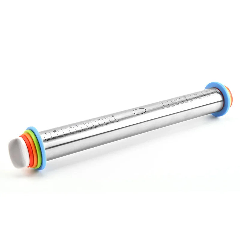 Adjustable Stainless Steel Rolling Pin with Thickness Rings