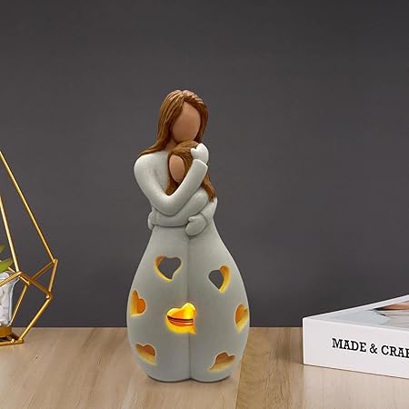Resin Heart-Shaped Table Lamp with Warm LED Light