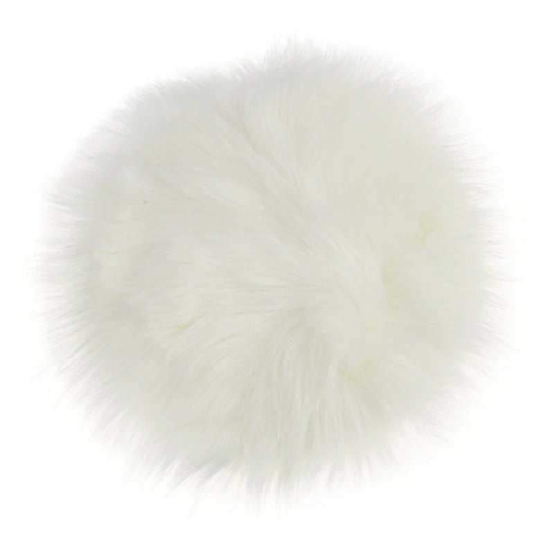 Faux Fur Round Seat Cushion 12 Inch