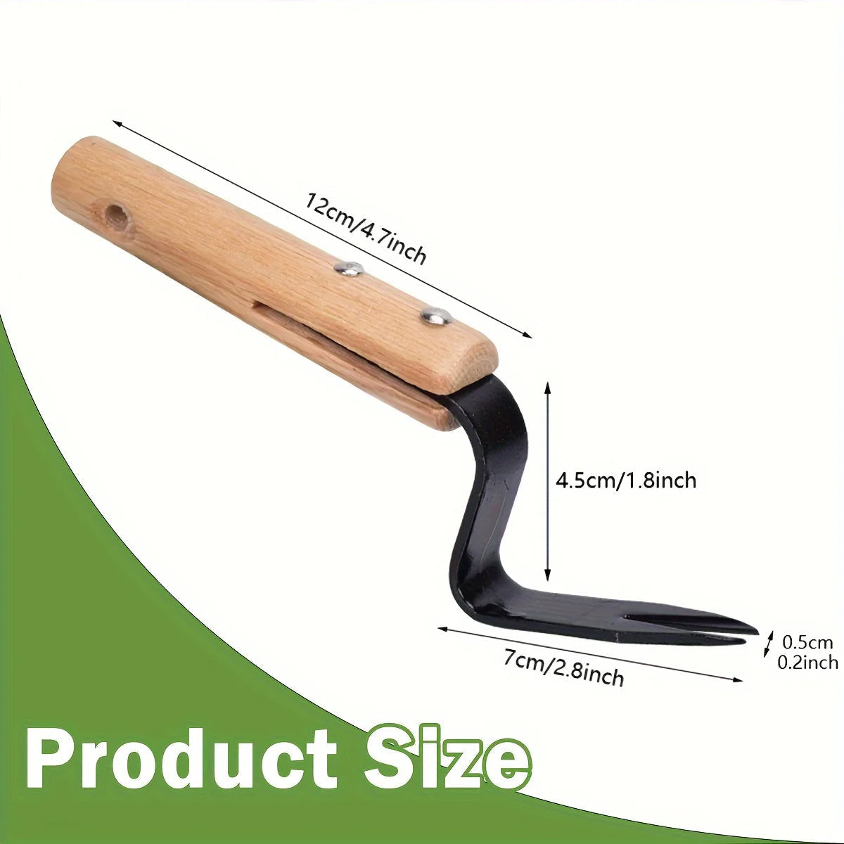 Stainless Steel Weeding Tool with Ergonomic Wooden Handle
