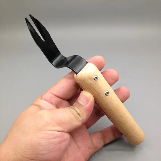 Stainless Steel Weeding Tool with Ergonomic Wooden Handle