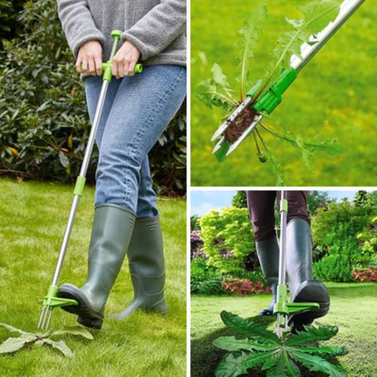 Ergonomic Steel Weed Puller with Root Removal Claw