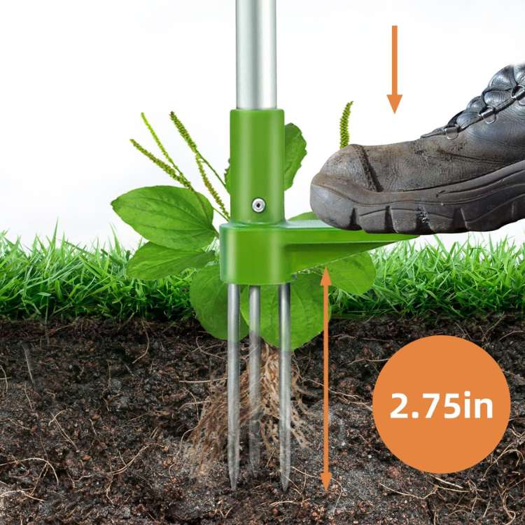 Ergonomic Steel Weed Puller with Root Removal Claw