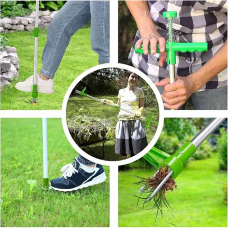 Ergonomic Steel Weed Puller with Root Removal Claw