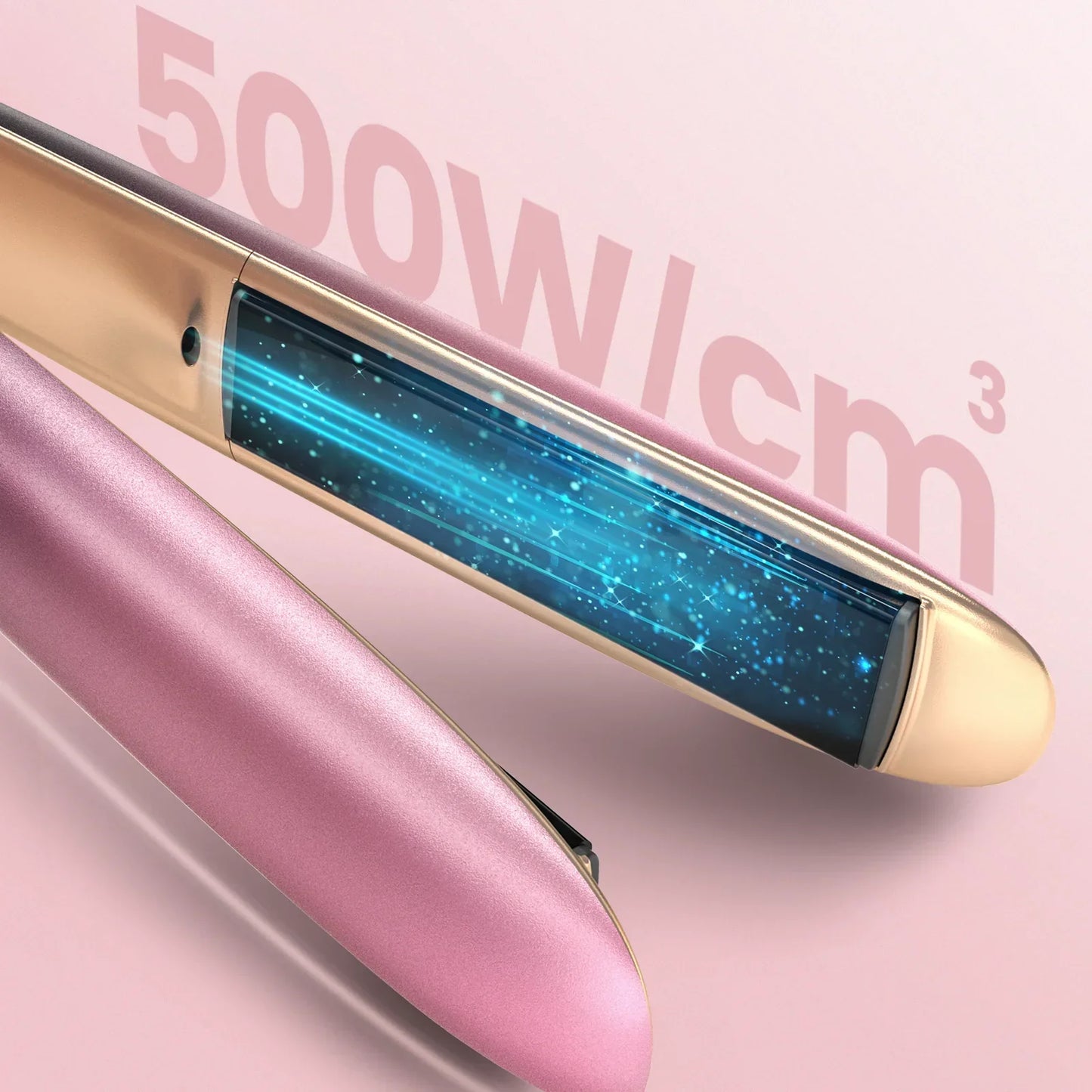 2-in-1 Titanium Straightener and Curling Iron with Rose Gold Finish