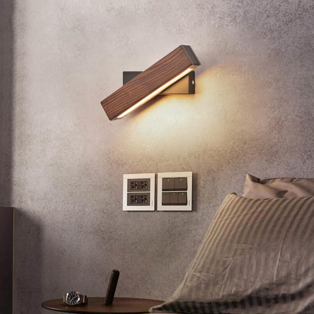 Rotatable Wood LED Wall Lamp - Adjustable Jasper Design