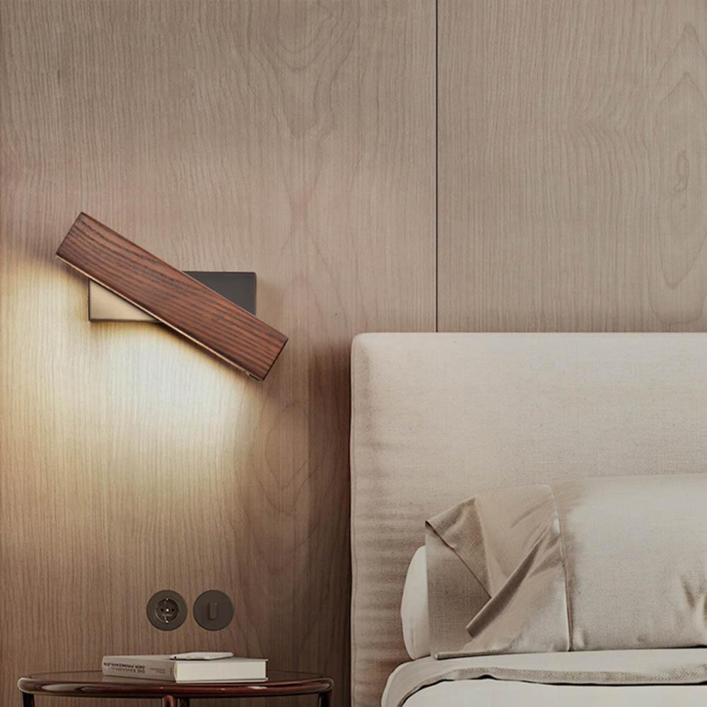 Rotatable Wood LED Wall Lamp - Adjustable Jasper Design