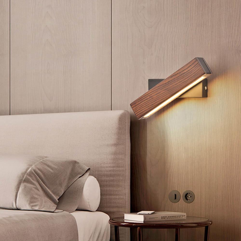 Rotatable Wood LED Wall Lamp - Adjustable Jasper Design