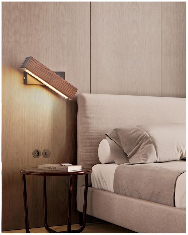 Rotatable Wood LED Wall Lamp - Adjustable Jasper Design