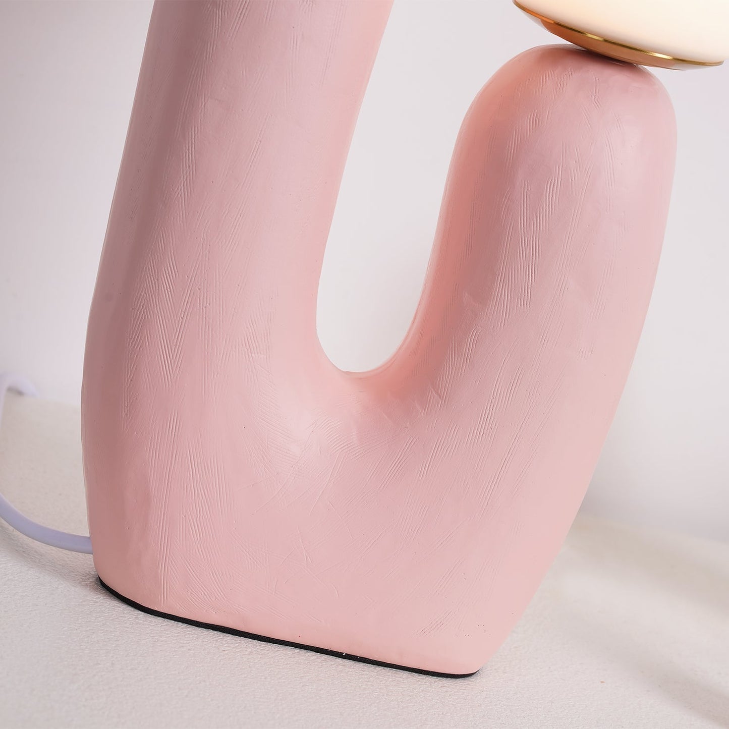 Contemporary Resin and Glass Table Lamp with Natural Accent