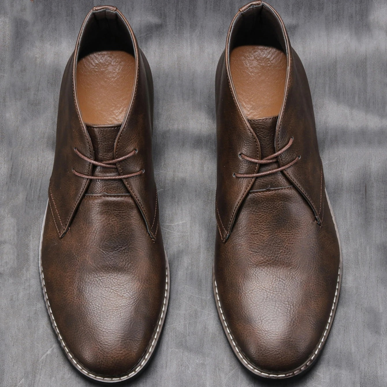 Rugged Dark Brown Men's Ankle Boots