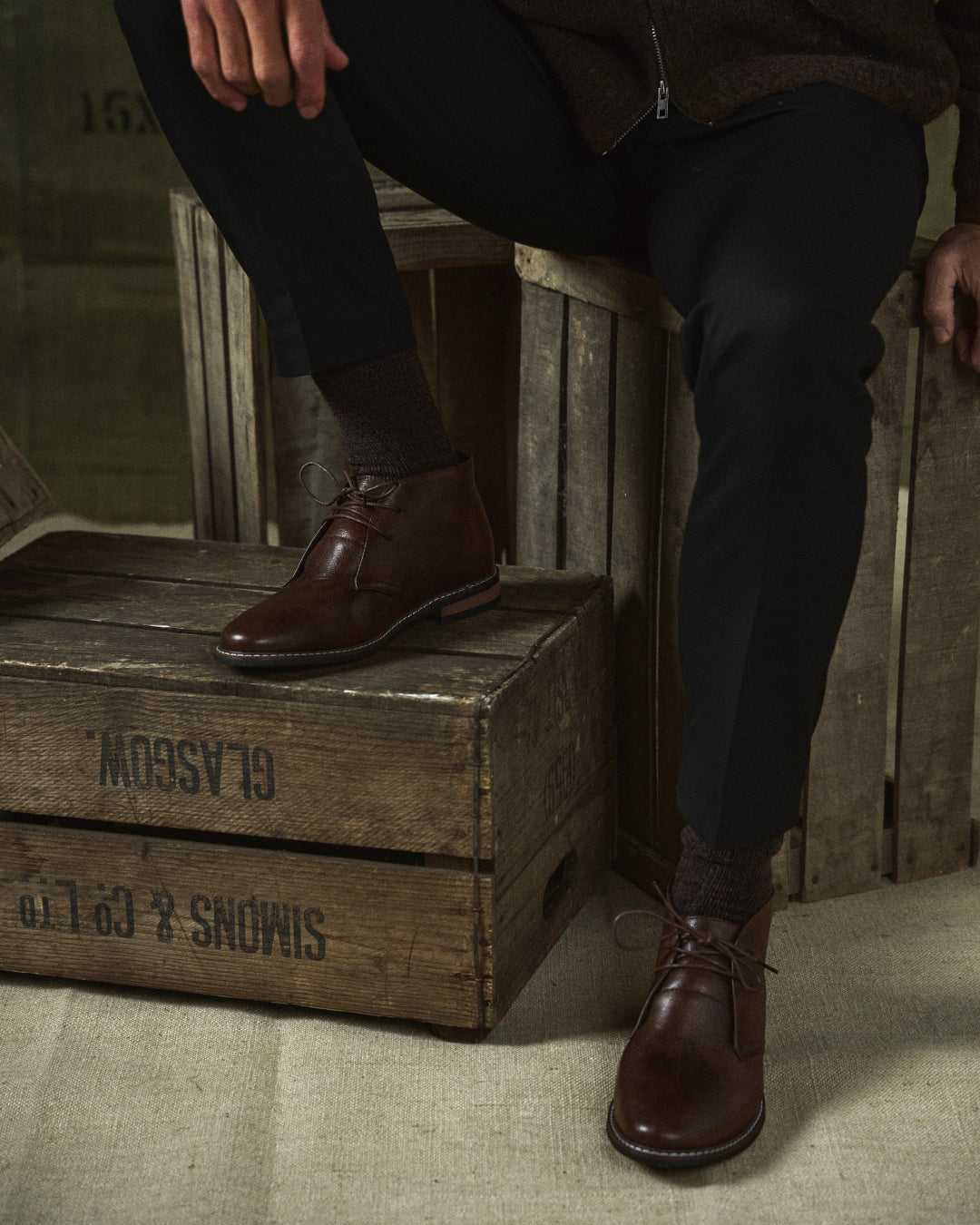 Rugged Dark Brown Men's Ankle Boots