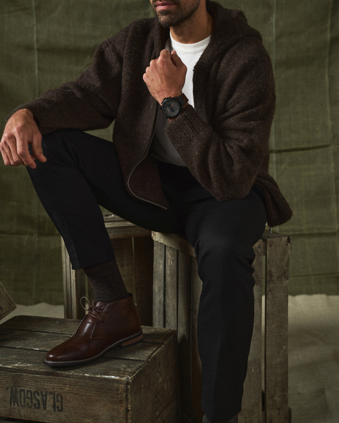 Rugged Dark Brown Men's Ankle Boots