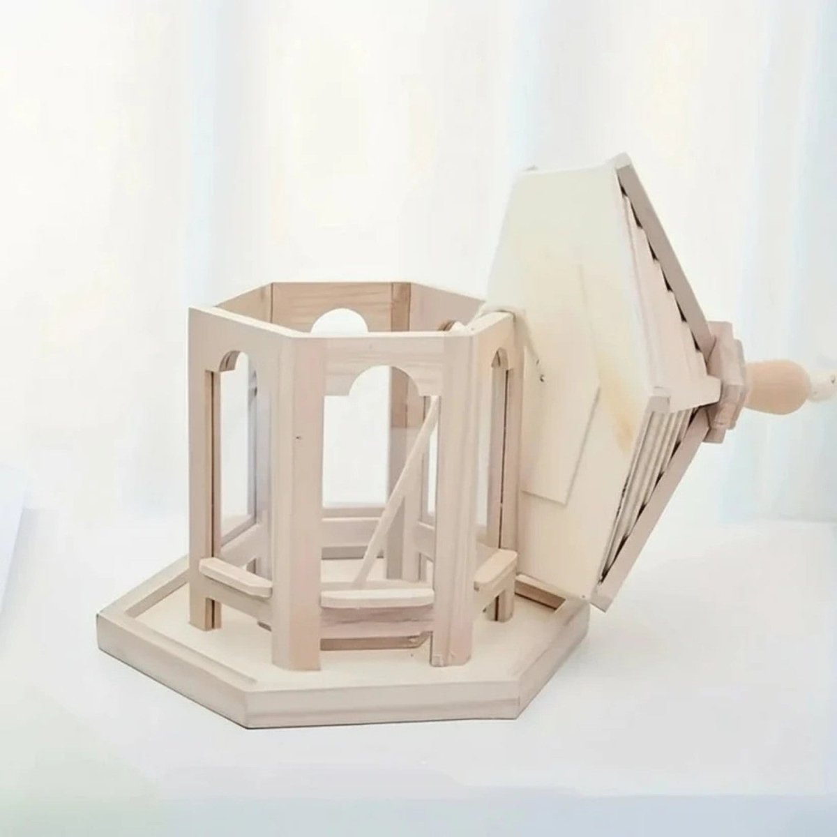 Rustic Wooden Birdhouse with Integrated Water System