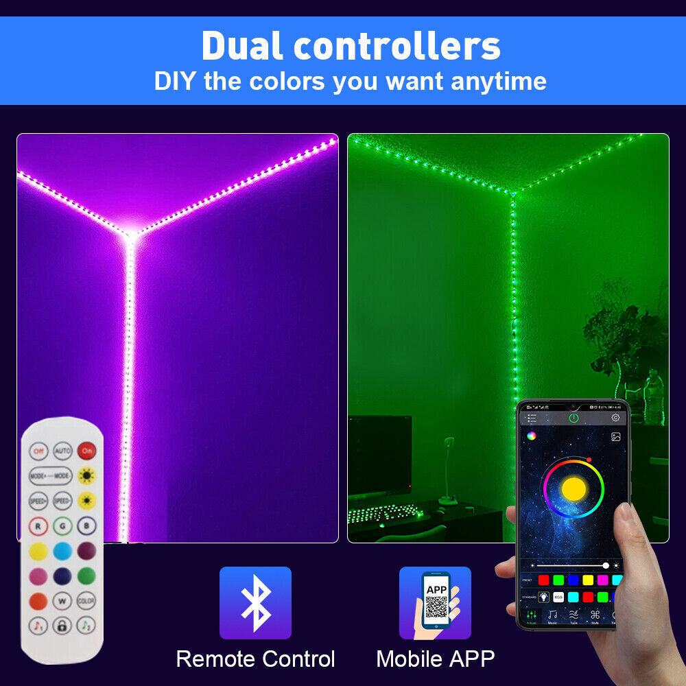 LED Light Strips 100ft with Bluetooth and Music Sync, 5050 RGB Ambient Lighting