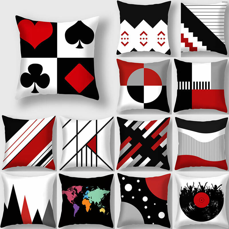 18" Abstract Art Cushion Cover Pillow Case - Multi-Colored Polyester