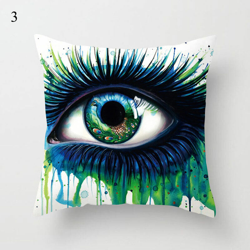 18" Abstract Art Cushion Cover Pillow Case - Multi-Colored Polyester