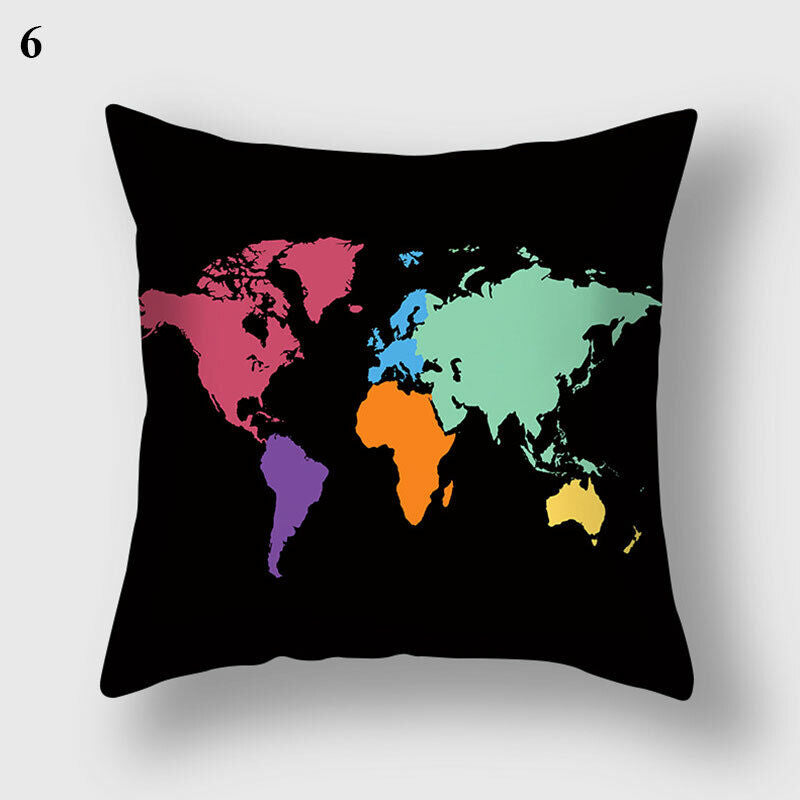 18" Abstract Art Cushion Cover Pillow Case - Multi-Colored Polyester