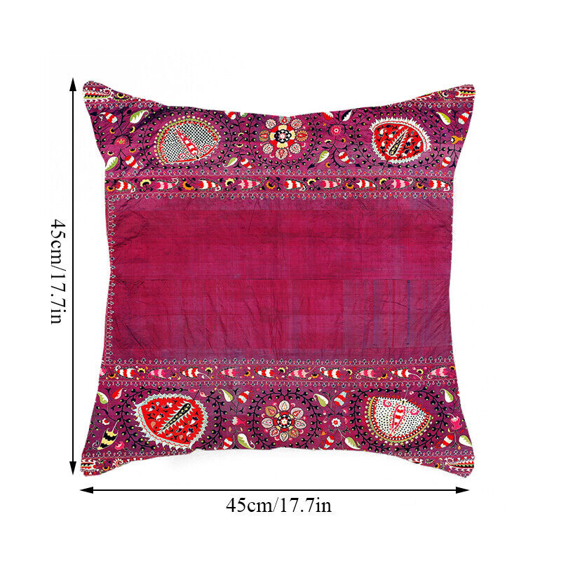 Ethnic Boho Mandala Print Linen Pillow Cover 18x18